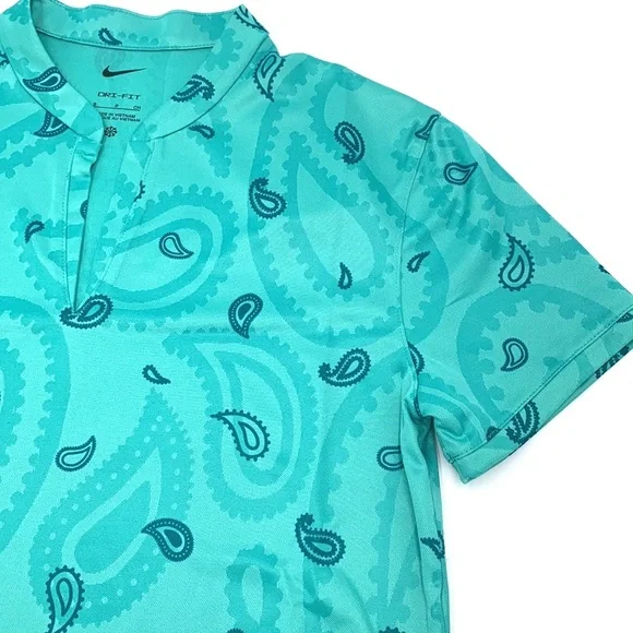 Nike Dri-Fit Victory Print Split Neck Golf Top Size Small - Picture 4 of 16